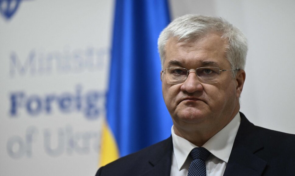 Ukrainos užsienio reikalų ministras Andrijus Sybiha / GENYA SAVILOV / AFP
