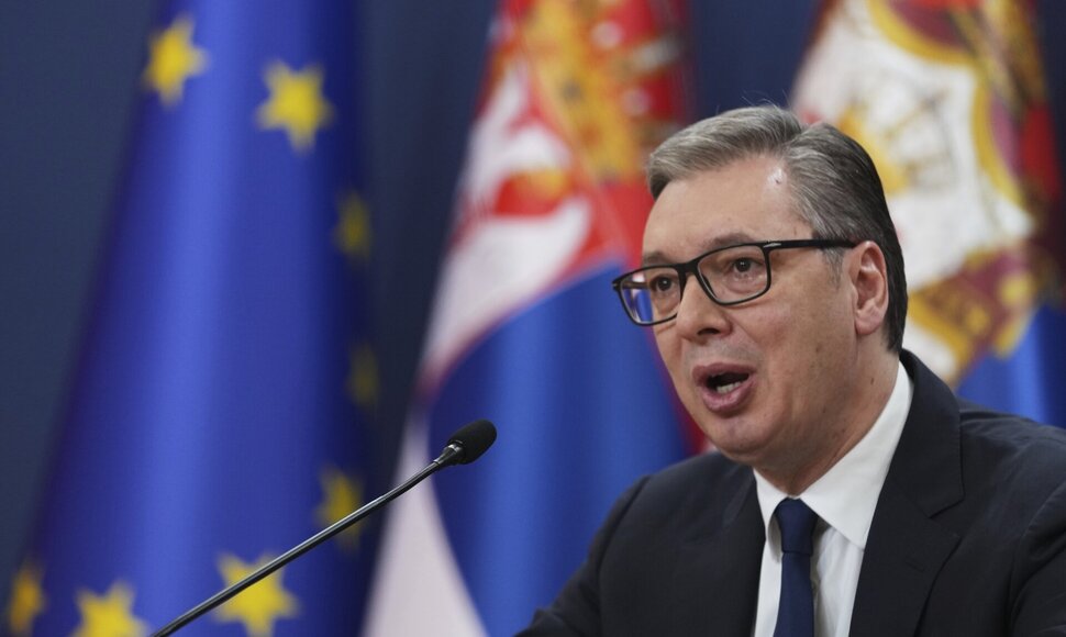 Serbijos prezidentas Aleksandaras Vučičius / Darko Vojinovic / AP