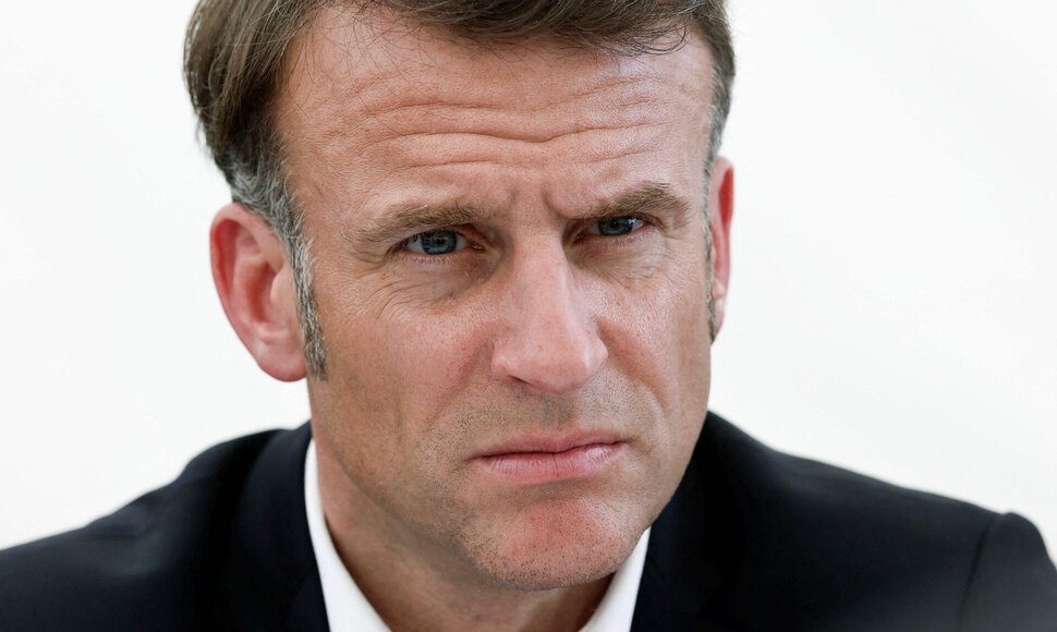Prancūzijos prezidentas Emmanuelis Macronas / BENOIT TESSIER / AFP