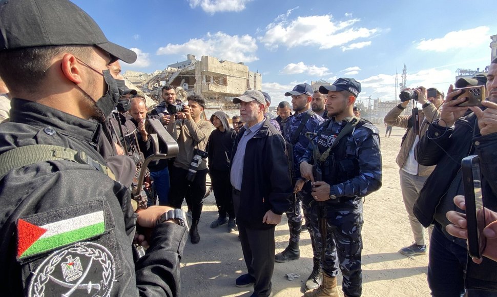 „Hamas“ policijos pareigūnai / Hadi Daoud  apaimages/SIPA / Hadi Daoud  apaimages/SIPA