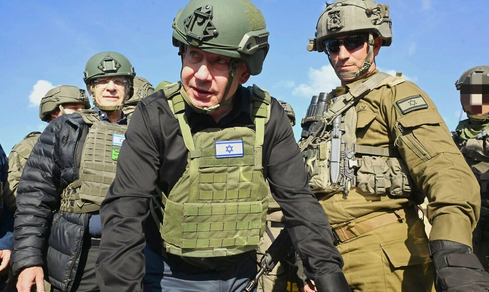 Benjaminas Netanyahu vizito Gazos Ruože metu / - / AFP