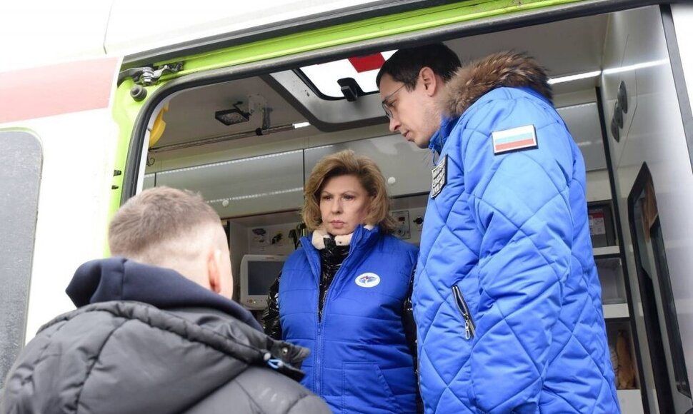 Tatjana Moskalkova Ukrainos gražinamų civilių sutikimo metu / IMAGO / IMAGO/SNA