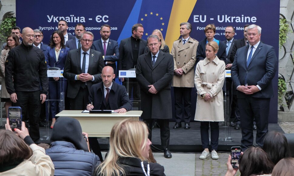 Ukrainos ir ES ministrų susitikimas Lvive / SERGII VOLSKYI / AFP