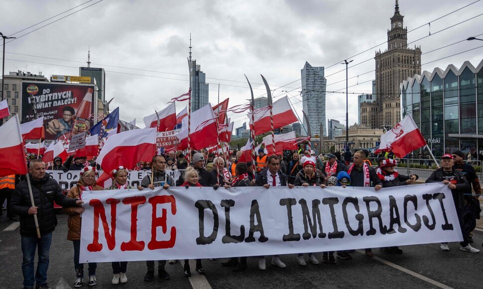 Lenkijoje vyko demonstracija prie&scaron; nelegalią imigraciją / WOJTEK RADWANSKI / AFP