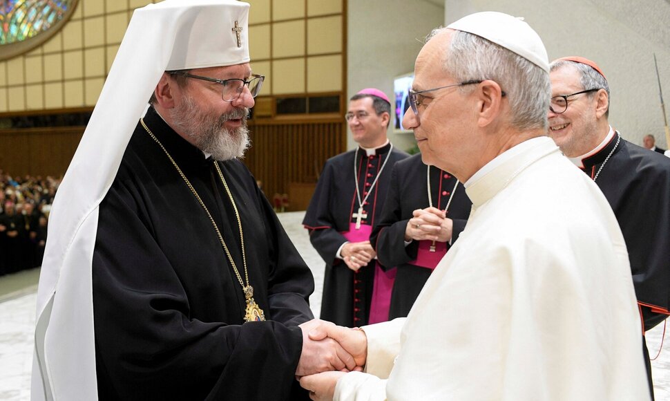 Sviatoslavas Ševčukas ir Leonas XIV / Vatican Media / via REUTERS