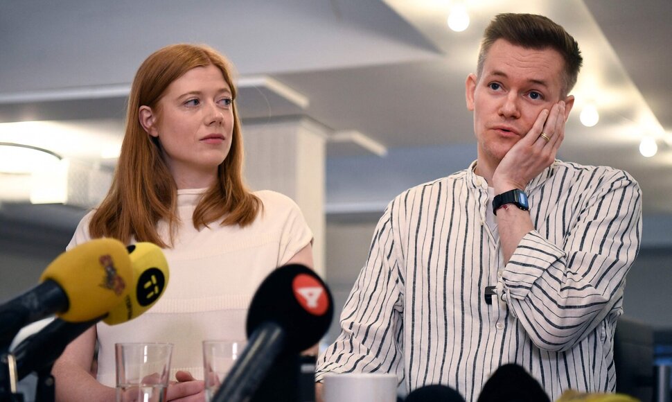 Joakimas Medinas ir jo žmona / OSCAR OLSSON / AFP