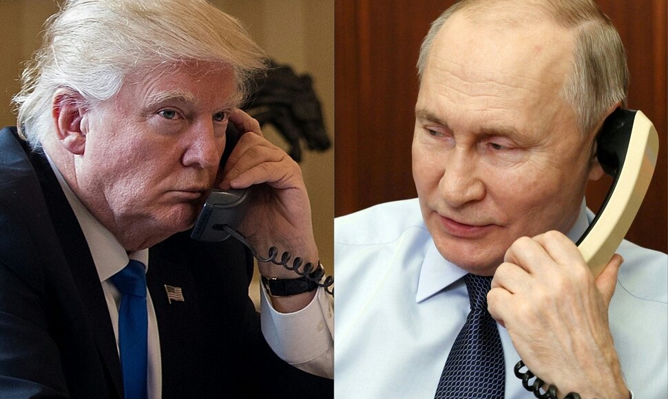 D. Trumpo ir V. Putino pokalbis telefonu / DREW ANGERER GAVRIIL GRIGOROV / AFP