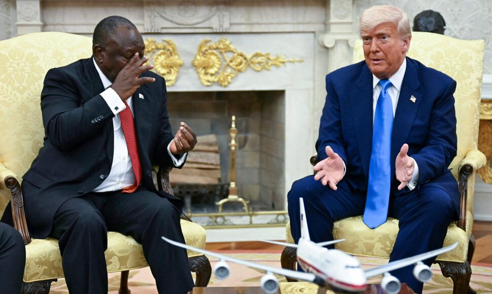 Donaldas Trumpas ir Cyrilas Ramaphosa / JIM WATSON / AFP