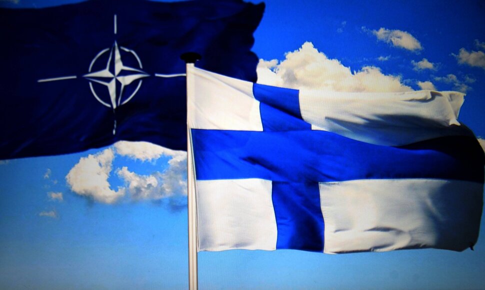 NATO ir Suomijos vėliavos / Yassine Mahjoub/SIPA / Yassine Mahjoub/SIPA