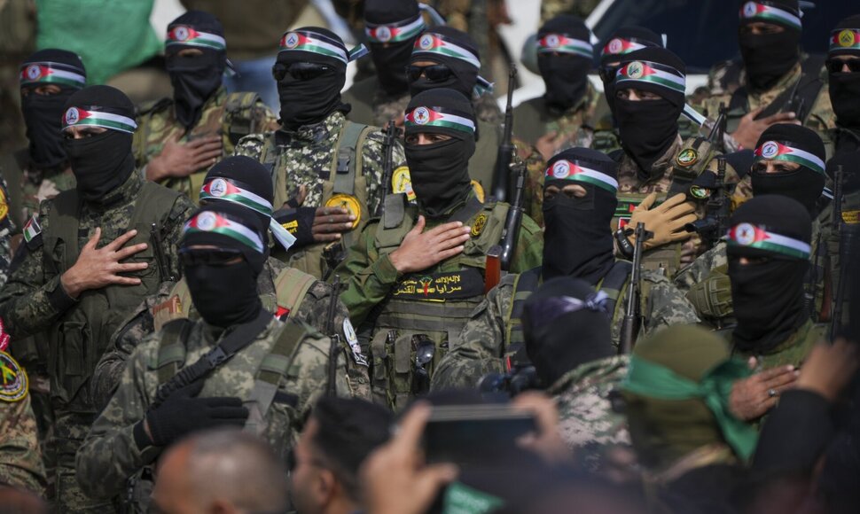 „Hamas“ kovotojai / Abdel Kareem Hana / AP