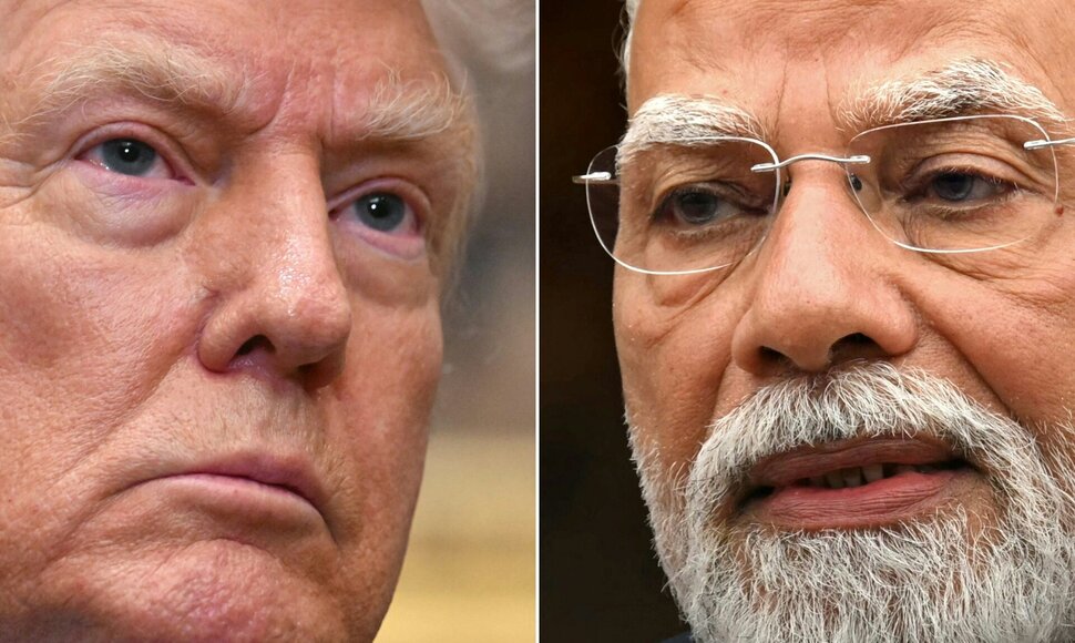 Donaldas Trumpas ir Narendra Modi / JIM WATSON SAJJAD HUSSAIN / AFP