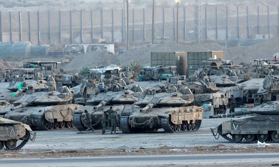 Izraelio kariuomenės tankai / JACK GUEZ / AFP