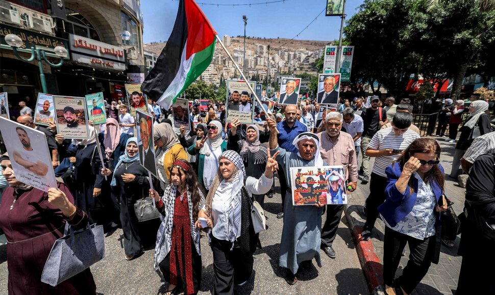 Protestas viename i&scaron; okupuoto Vakarų Kranto miestų / JAAFAR ASHTIYEH / AFP