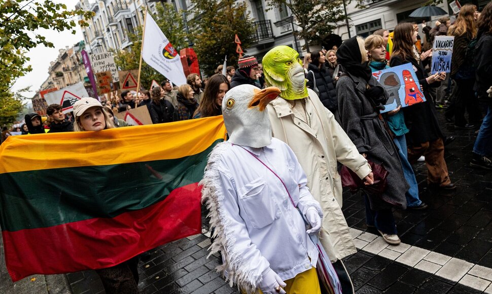 Įspėjamasis streikas: eisena nuo Seimo / BNS nuotr.