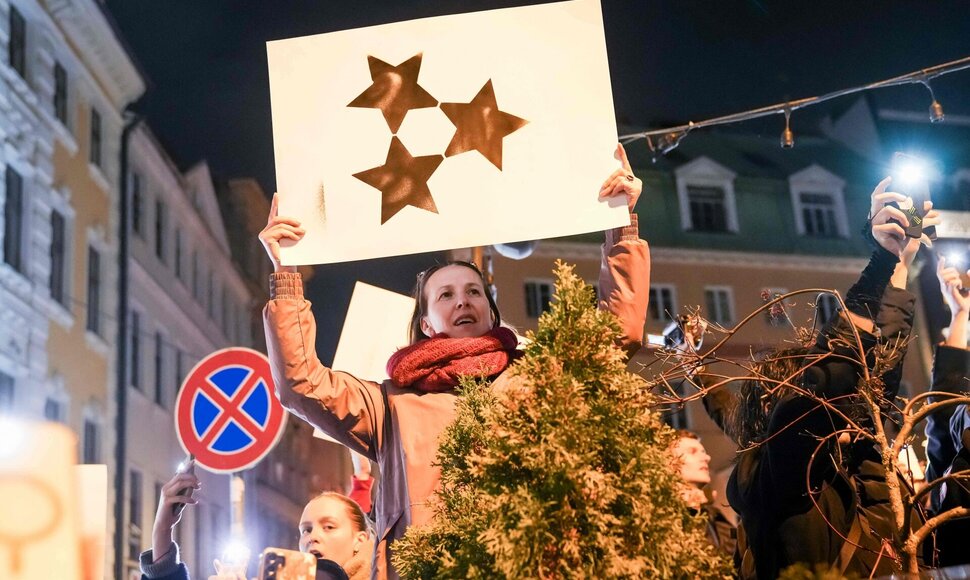 Protestas Latvijoje / GINTS IVUSKANS / AFP