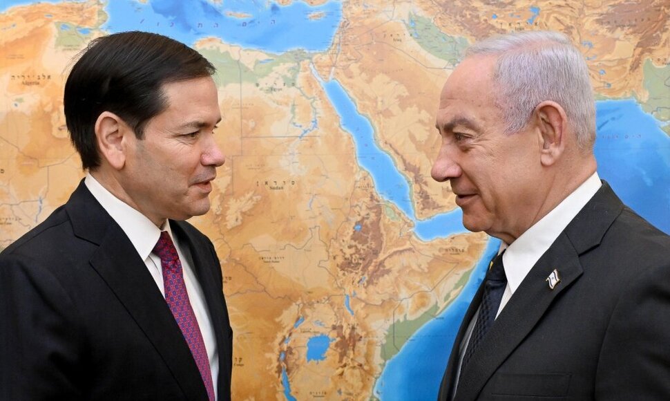 Marco Rubio ir Benjaminas Netanyahu / Haim Zach/Israel Gpo / ZUMAPRESS.com