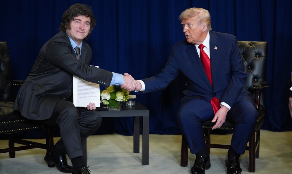 Donaldas Trumpas su Javieru Milei / / AP