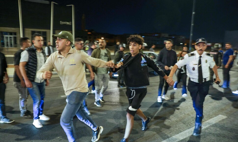 Protestai Maroke / ABDEL MAJID BZIOUAT / AFP