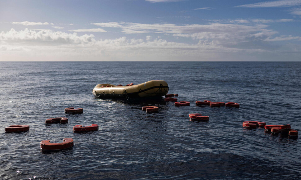 Migrantų naudota valtis / SAMEER AL-DOUMY / AFP