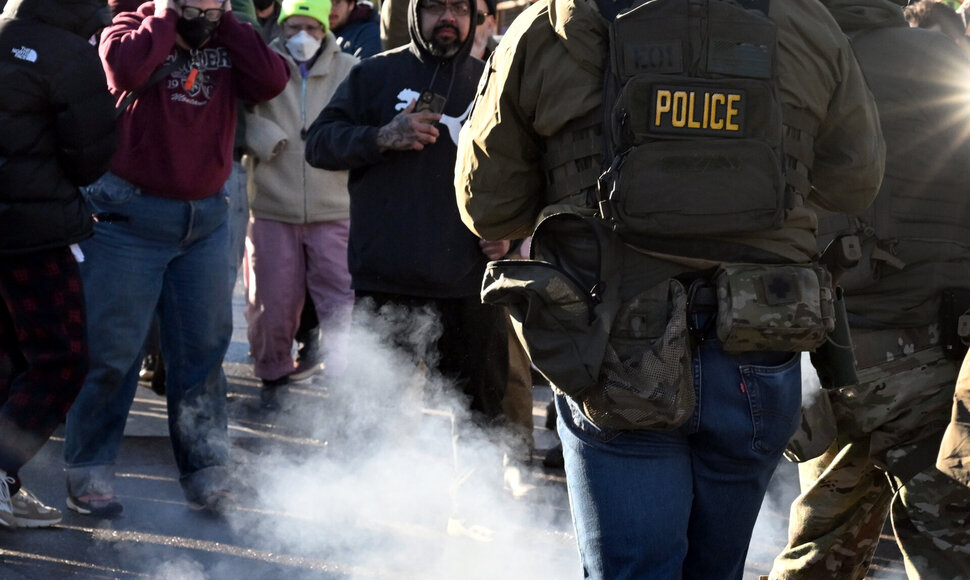 Protestuotojai ir policijos pareigūnai JAV / Carol Guzy / ZUMAPRESS.com