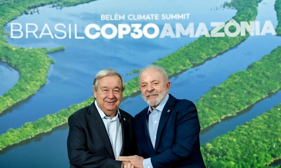 Antonio Guterresas ir Luizas Inacio Lula da Silva / RICARDO STUCKERT / AFP