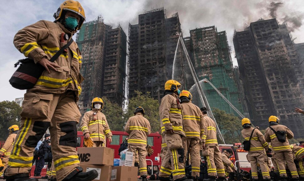 Gaisras Honkonge / DALE DE LA REY / AFP