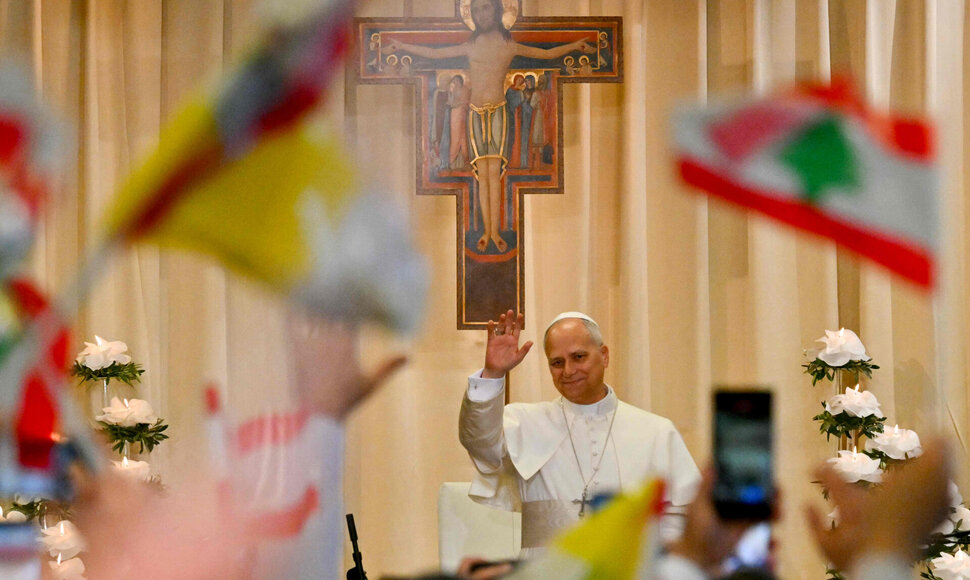 Popiežius Leonas Libane / ANDREAS SOLARO / AFP