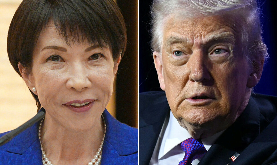 Sanae Takaichi ir Donaldas Trumpas / CARL COURT SAUL LOEB / AFP