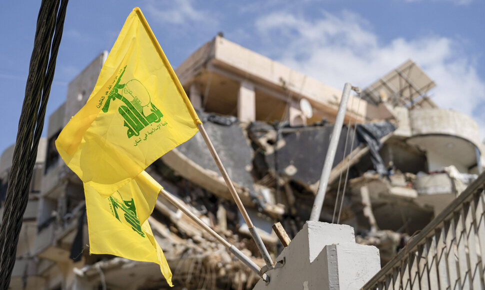 &bdquo;Hezbollah&ldquo; vėliava Beirute / Silvia Casadei/MEI/SIPA / Silvia Casadei/MEI/SIPA