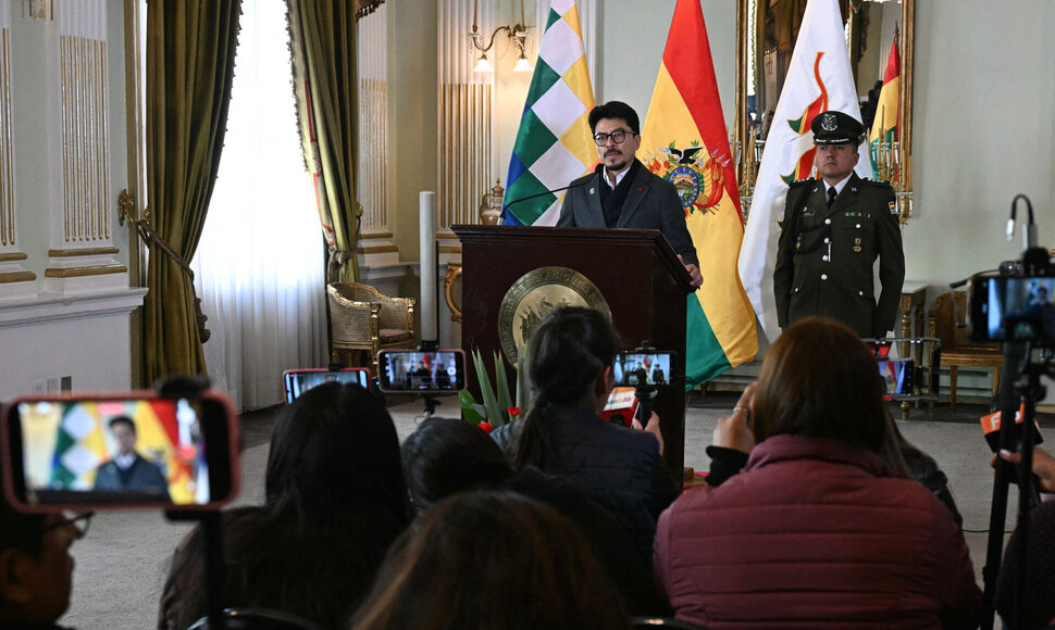 Spaudos konferencija Bolivijoje / AIZAR RALDES / AFP