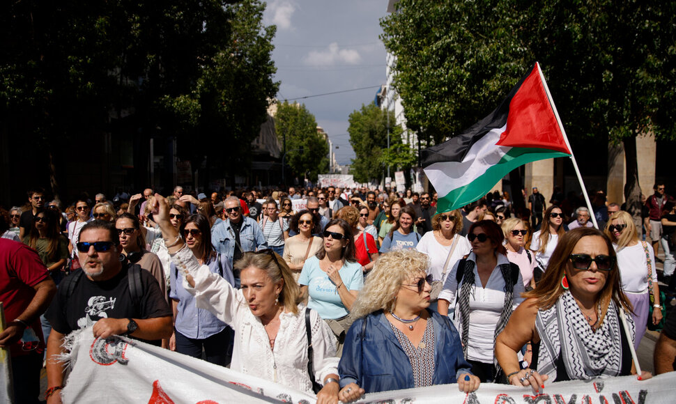 Propalestinietiškas protestas Graikijoje / Socrates Baltagiannis / dpa/picture-alliance