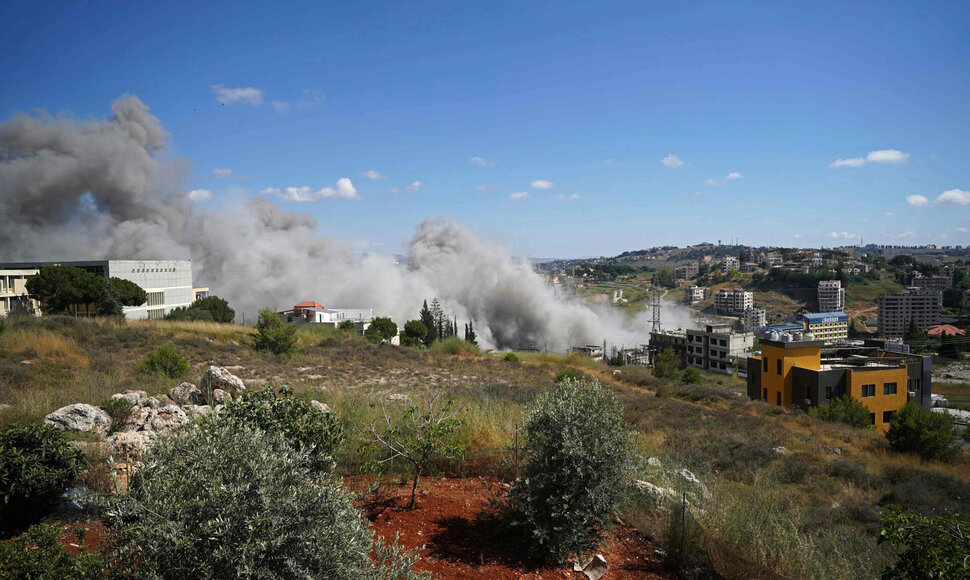 Izraelio smūgių Libane padariniai / ABBAS FAKIH / AFP