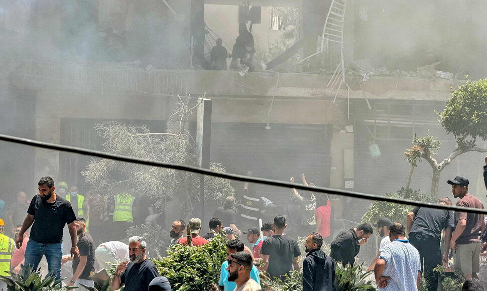 Izraelio smūgio Beirute padariniai / IBRAHIM AMRO / AFP
