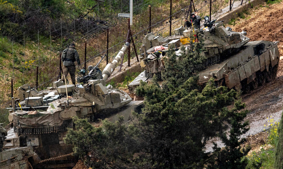 Izraelio kariuomenės tankai / ODD ANDERSEN / AFP