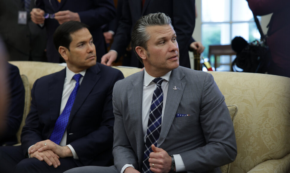 M. Rubio ir P. Hegsethas / Samuel Corum - Pool via CNP / ZUMAPRESS.com