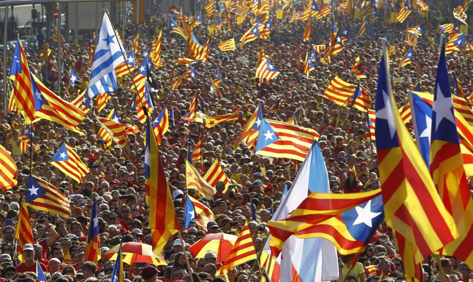 Nacionalinė Katalonijos dienos minėjimas Barselonoje 