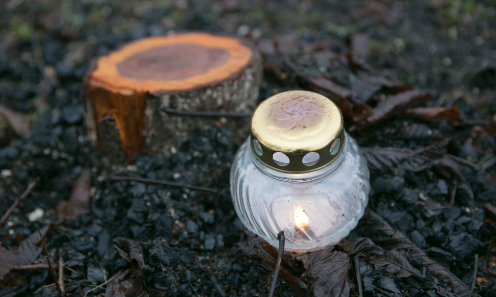 Vėlinių žvakė šalia Birutės g. 18C namo