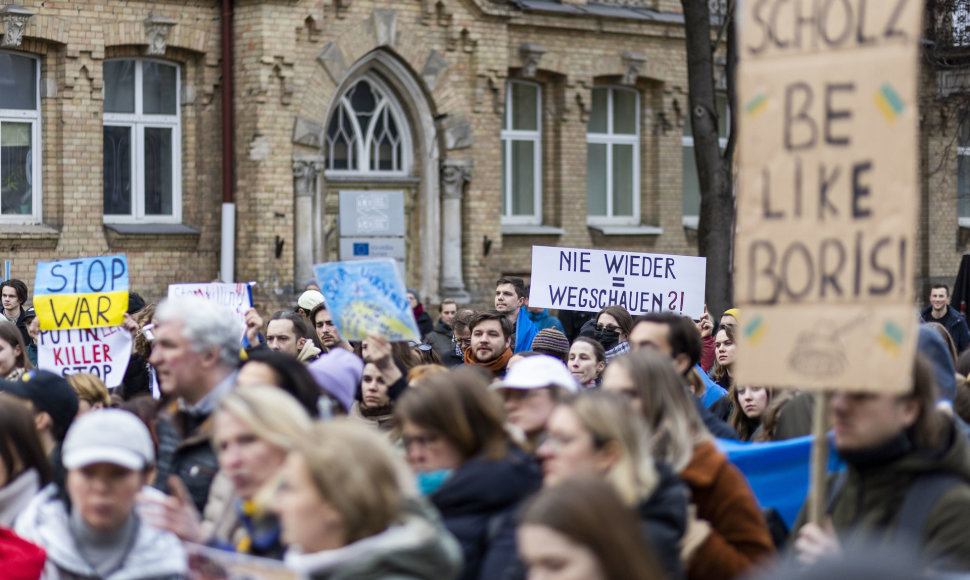 Protestas prie Vokietijos ambasados Vilniuje. Berlyne, pabusk! 