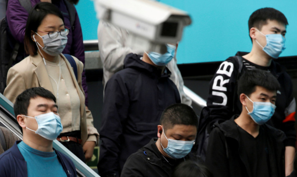Stebėjimo kamera Pekino koronaviruso pandemijos metu