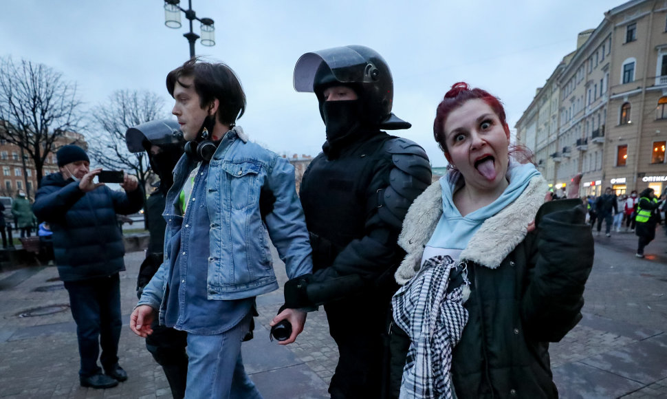 Aleksejaus Navalno palaikymo protestas Sankt Peterburge