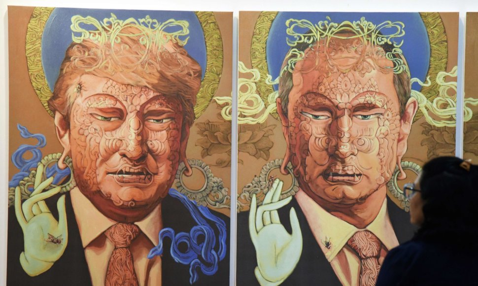 D.Trumpo ir V.Putino piešinys Nepale.