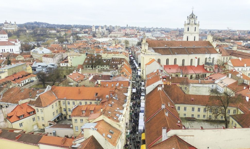 Kaziuko mugės šurmulys - iš paukščio skrydžio