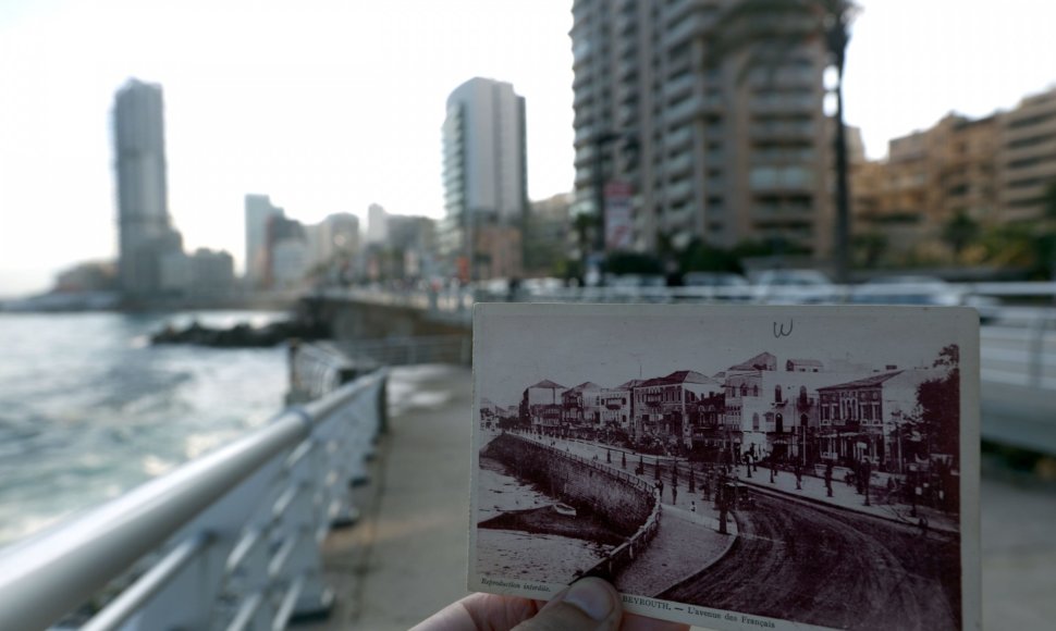Beirutas dabar ir 1925 metų atvirutėje