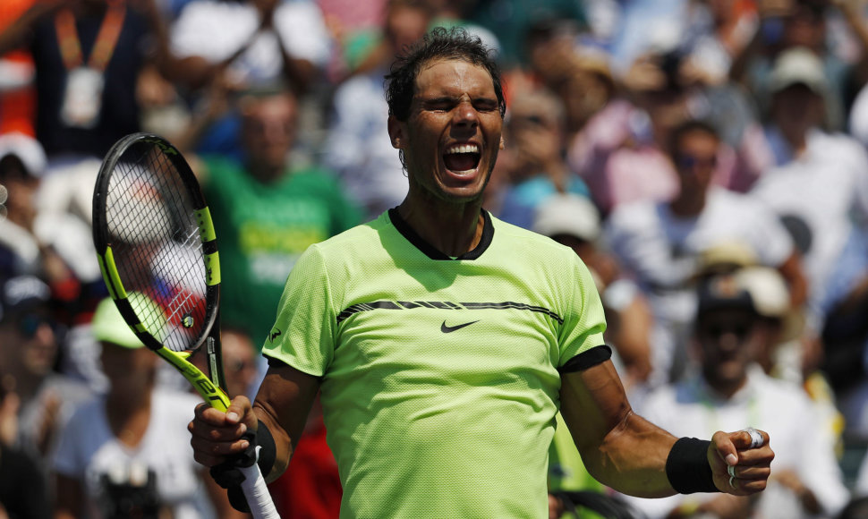 Rafaelis Nadalis „Miami Open“ pusfinalyje nugalėjo Fabio Fogninį