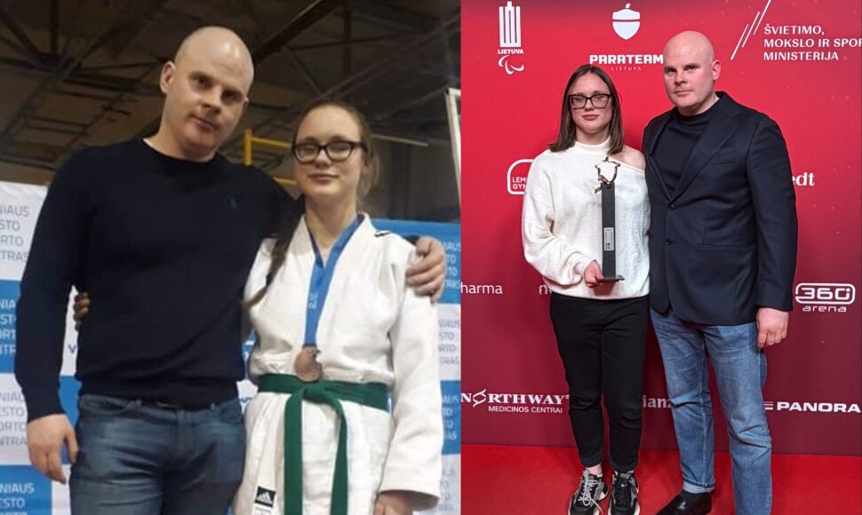 Monika Aželionytė su treneriu Dariumi Jukoniu