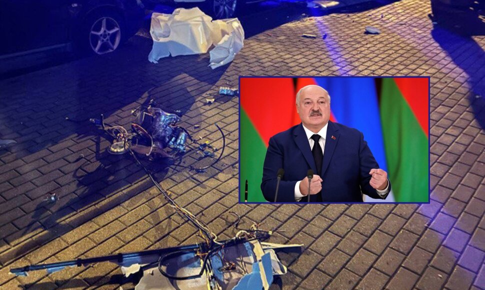Minske numuštas dronas ir Aliaksandras Lukašenka