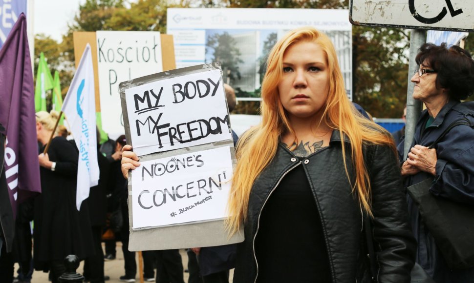 Protestas prieš abortų draudimą Lenkijoje