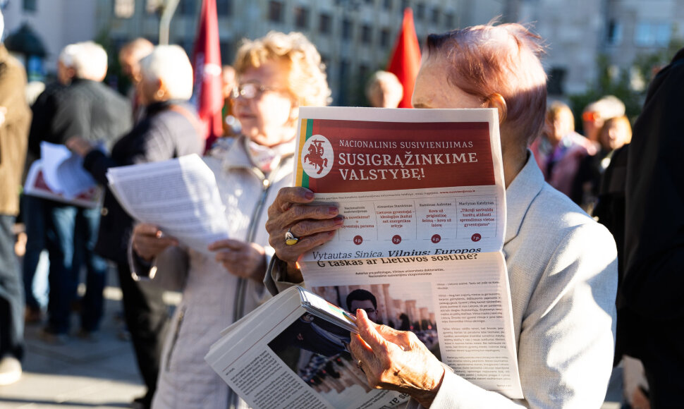 Nacionalinis susivienijimas dėl elektros kainų, elektros rinkos liberalizavimo atšaukimo surengė protesto akciją