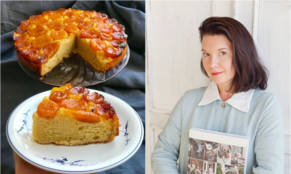 Renata Ničajienė ir jos keptas apverstas džiovintų abrikosų pyragas