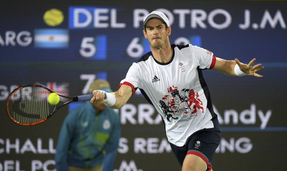 Andy Murray nugalėjo Juaną Martiną del Potro ir apgynė olimpinio čempiono vardą